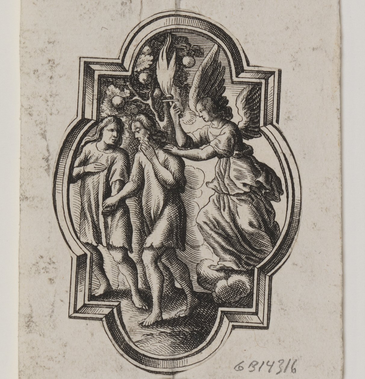 Emblem with Adam and Eve Expelled from Paradise by Ubekendt