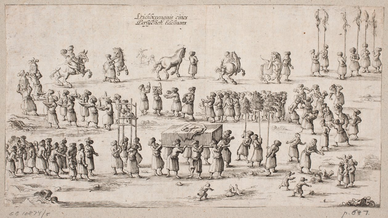 Funeral Procession for a Persian Nobleman by Ubekendt