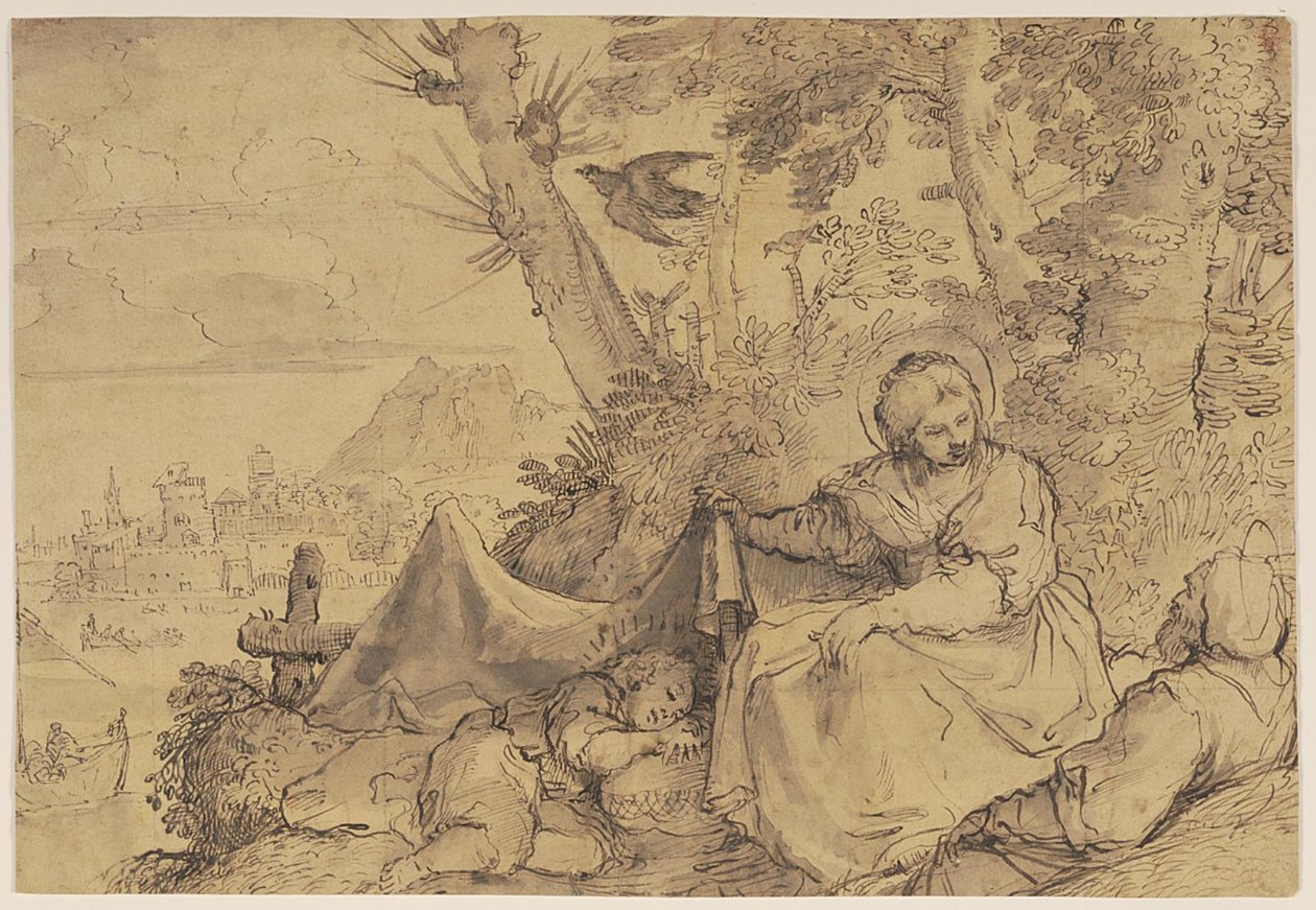The Rest on the Flight to Egypt by Ubekendt