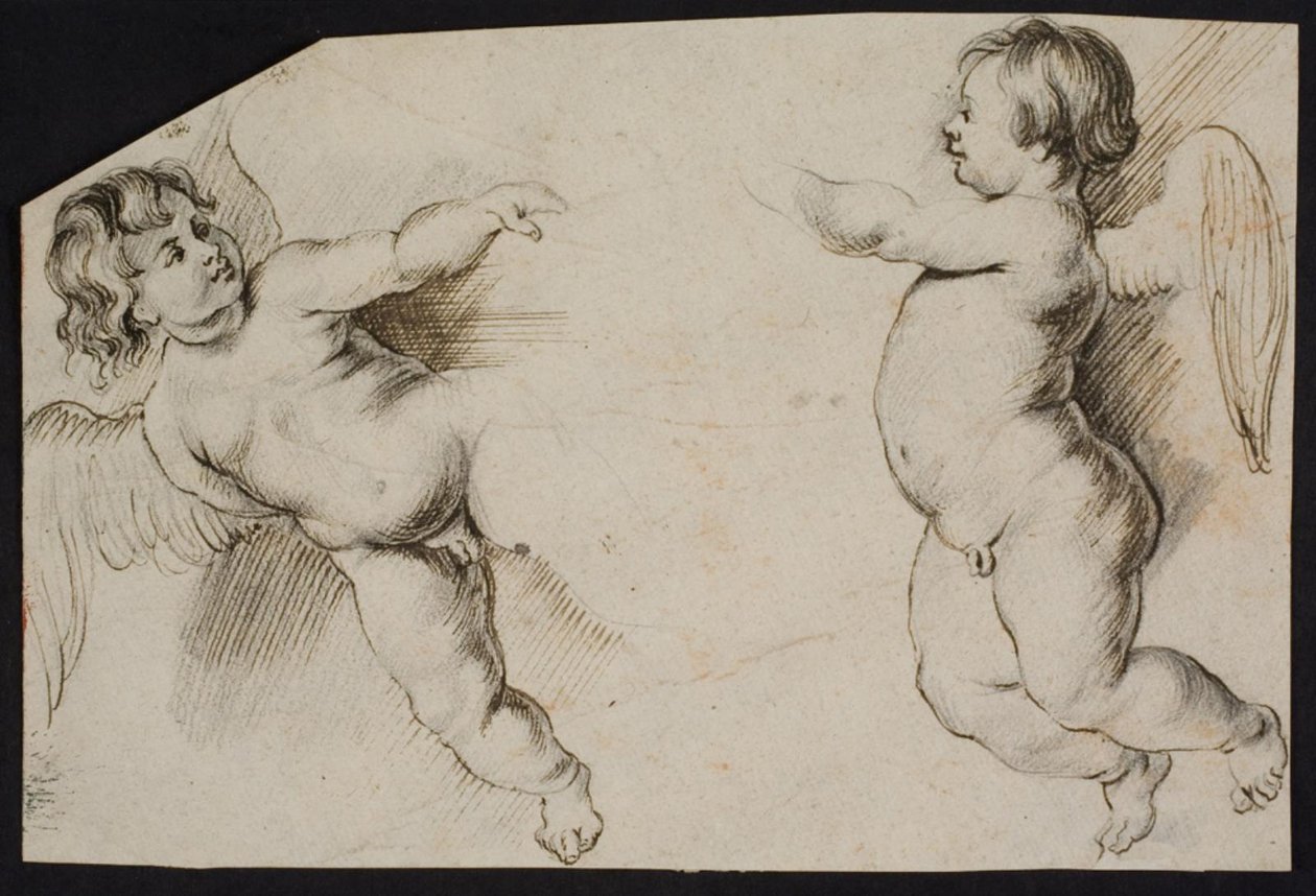 Two Angel Figures by Ubekendt