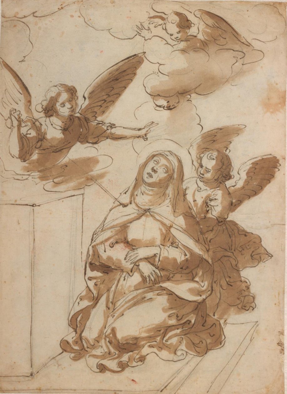 The Transverberation of St Teresa by Ubekendt KKSgb375