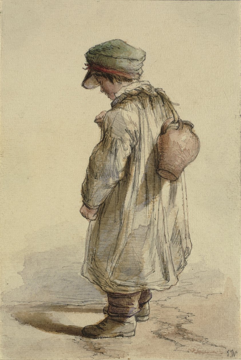 Peasant Boy with a Jug on His Back by Ubekendt KKSgb7508 KKSgb7512