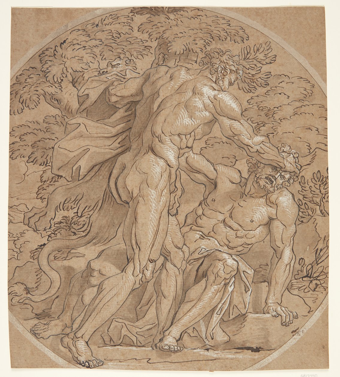 Combat Scene with Two Naked Men by Ubekendt Ubekendt