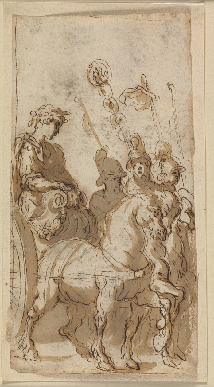 Triumphal Entry of a Roman General by Ubekendt Ubekendt