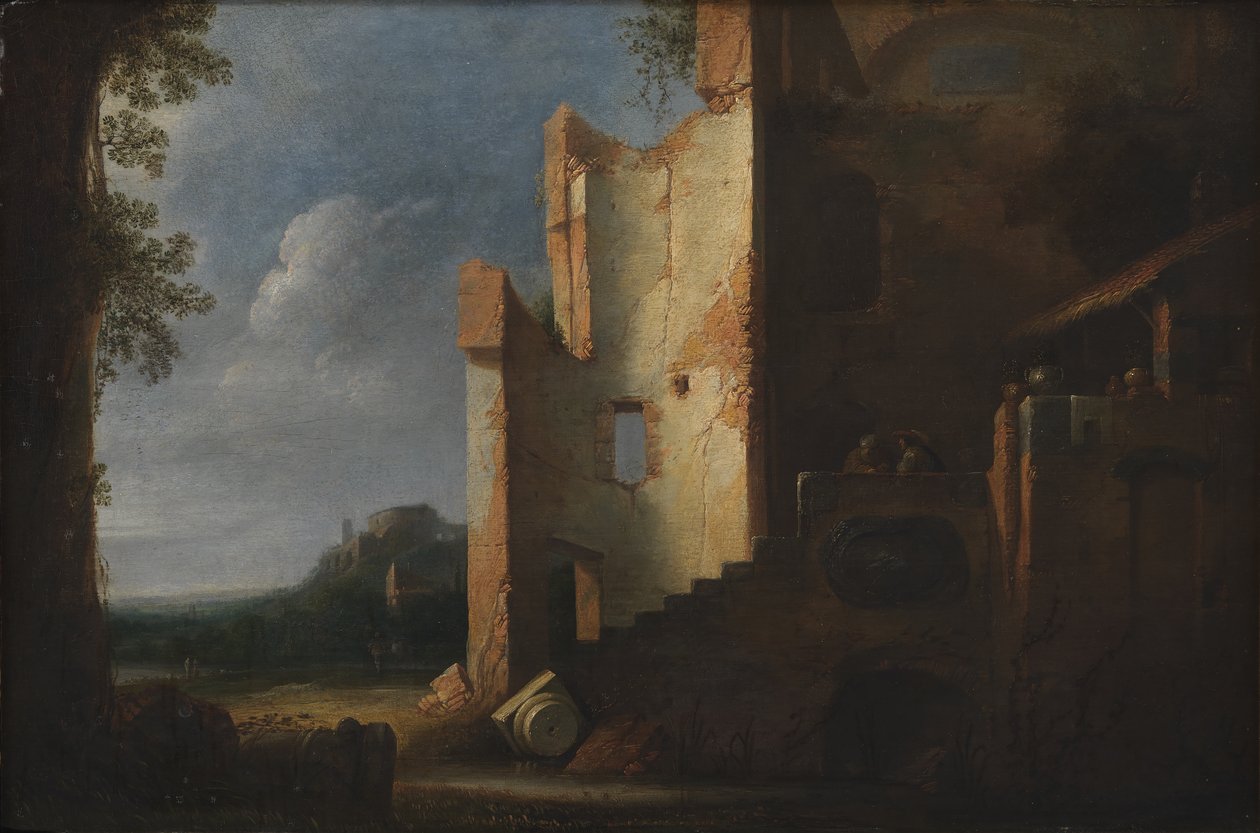 Landscape with Ruins by Ubekendt hollandsk 1600 tallet