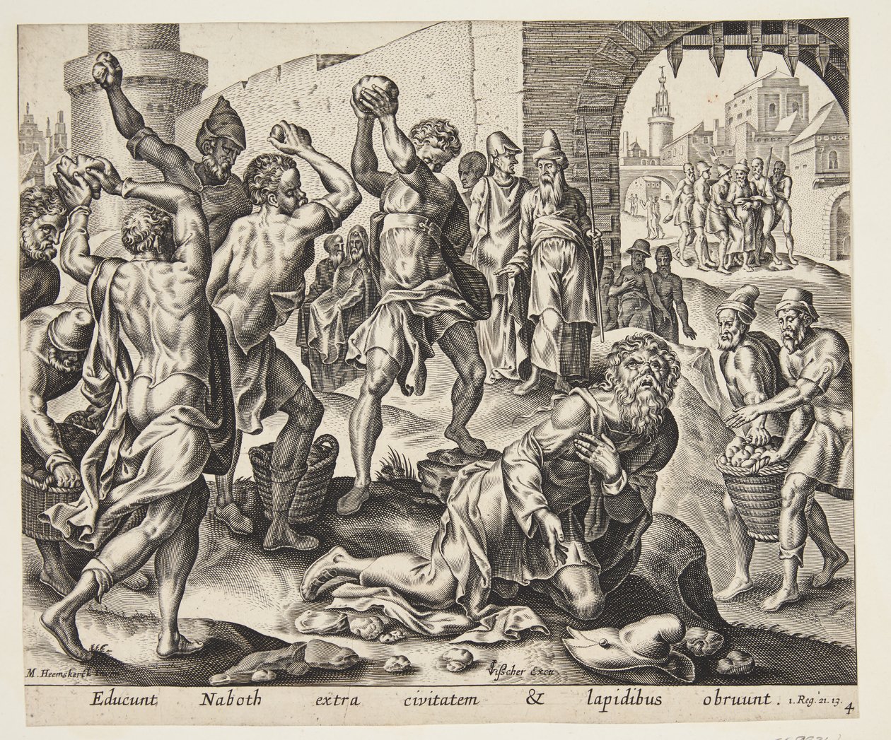 The Stoning of Naboth by Ubekendt hollandsk første halvdel af 1600 tallet