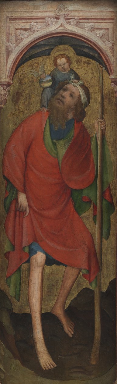 St Christopher with the Child by Ubekendt tysk omkring 1400