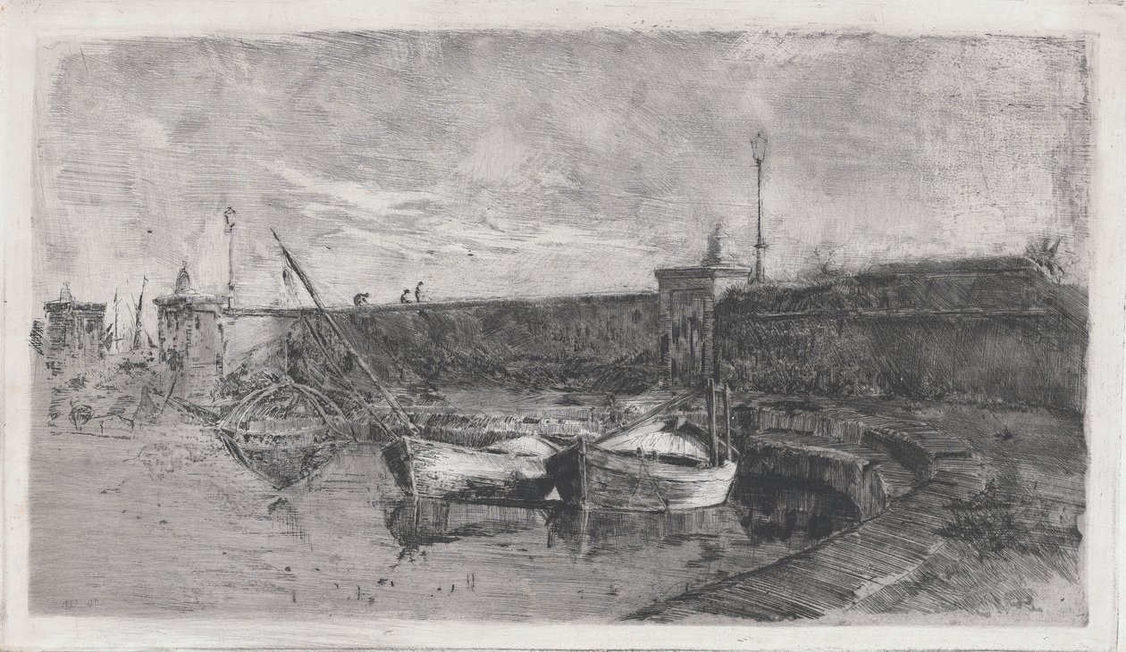 The Harbor at Viareggio by Uberto dell