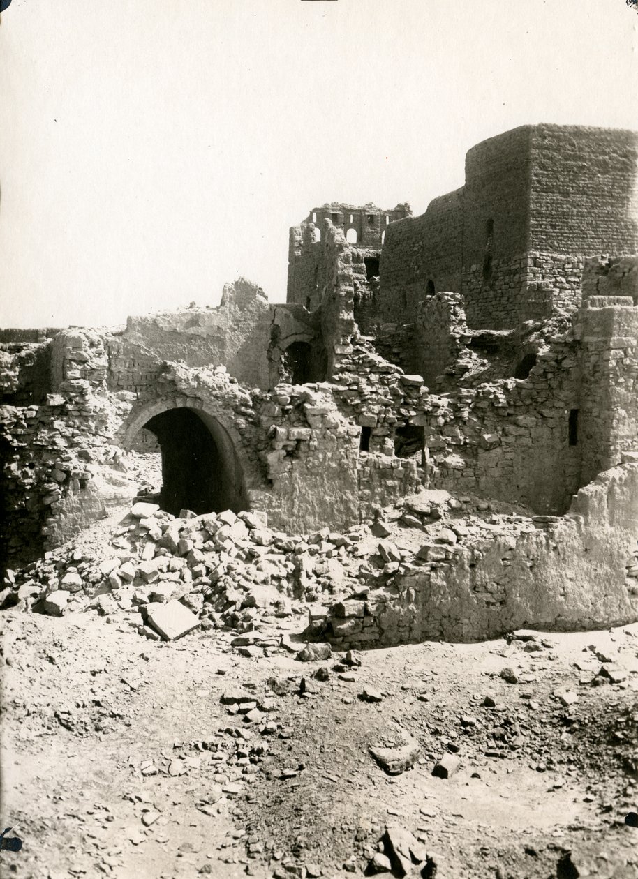 Large keep (qasr) of Monastery of St Simeon, Aswan, Egypt by Ugo Monneret de Villard