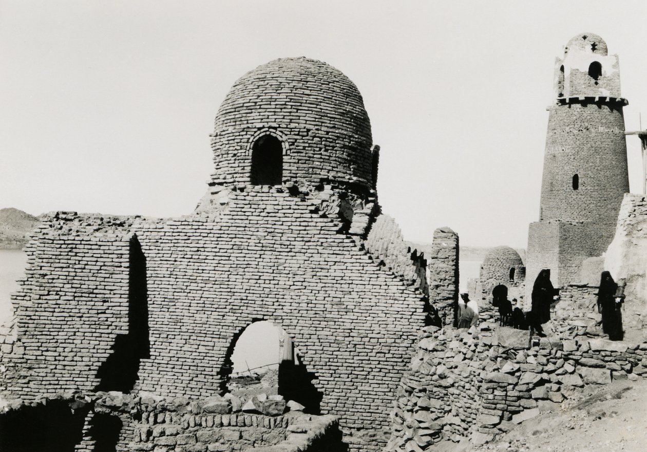 Minaret of al-Mashhad al-Bahari and ruins of mosque, near Aswan, Egypt by Ugo Monneret de Villard