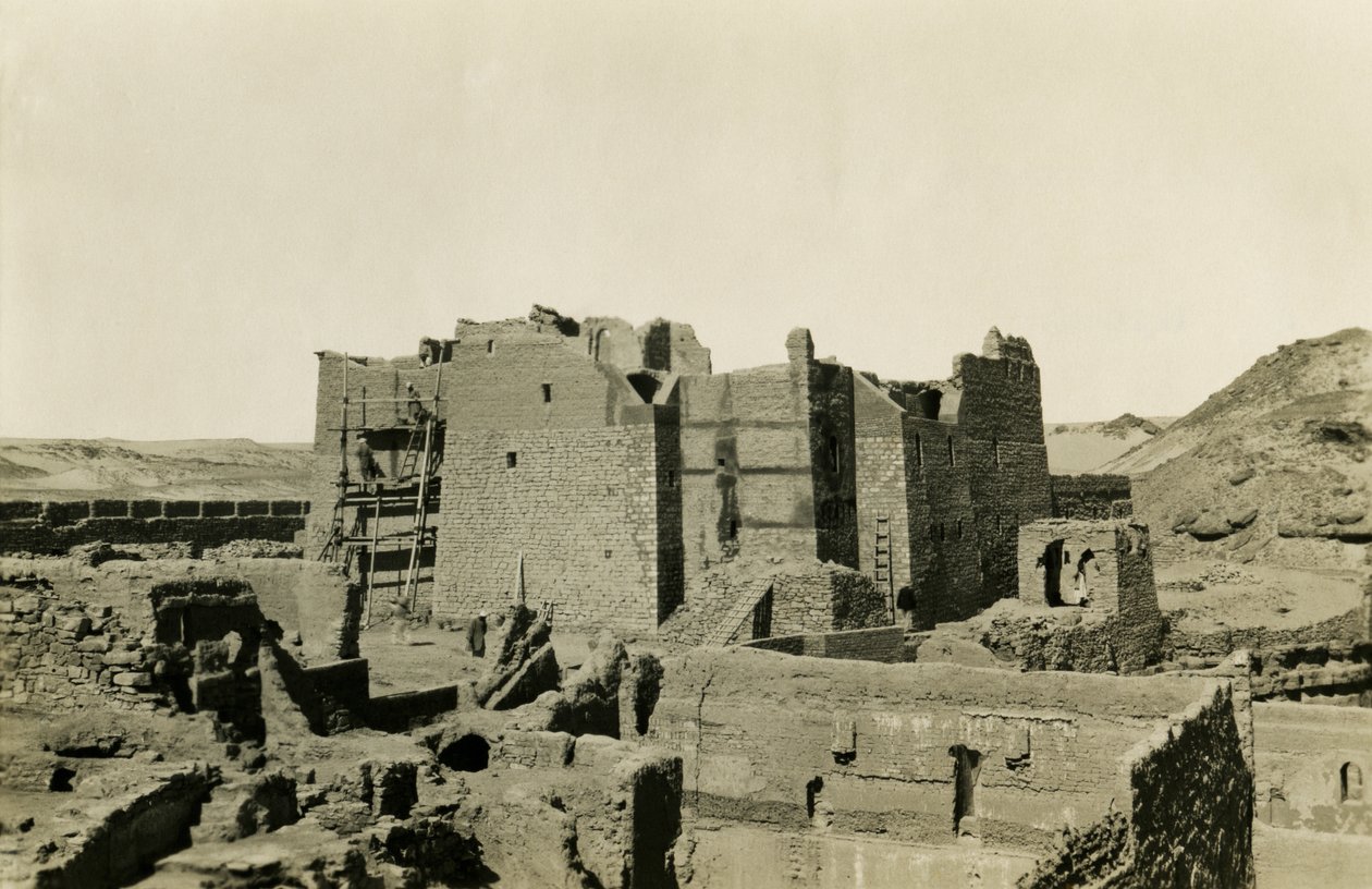 Monastery of St Simeon during its restoration, Aswan, Egypt by Ugo Monneret de Villard