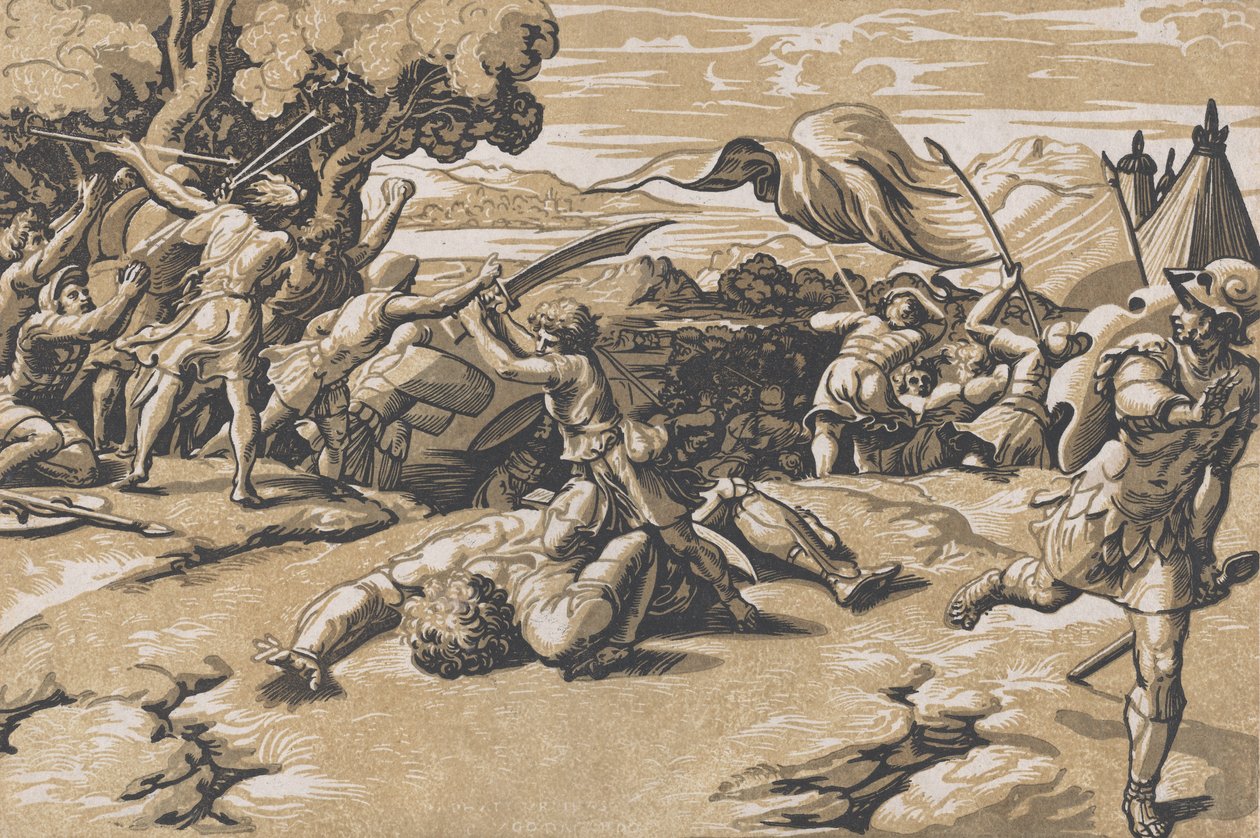 David and Goliath by Ugo da Carpi