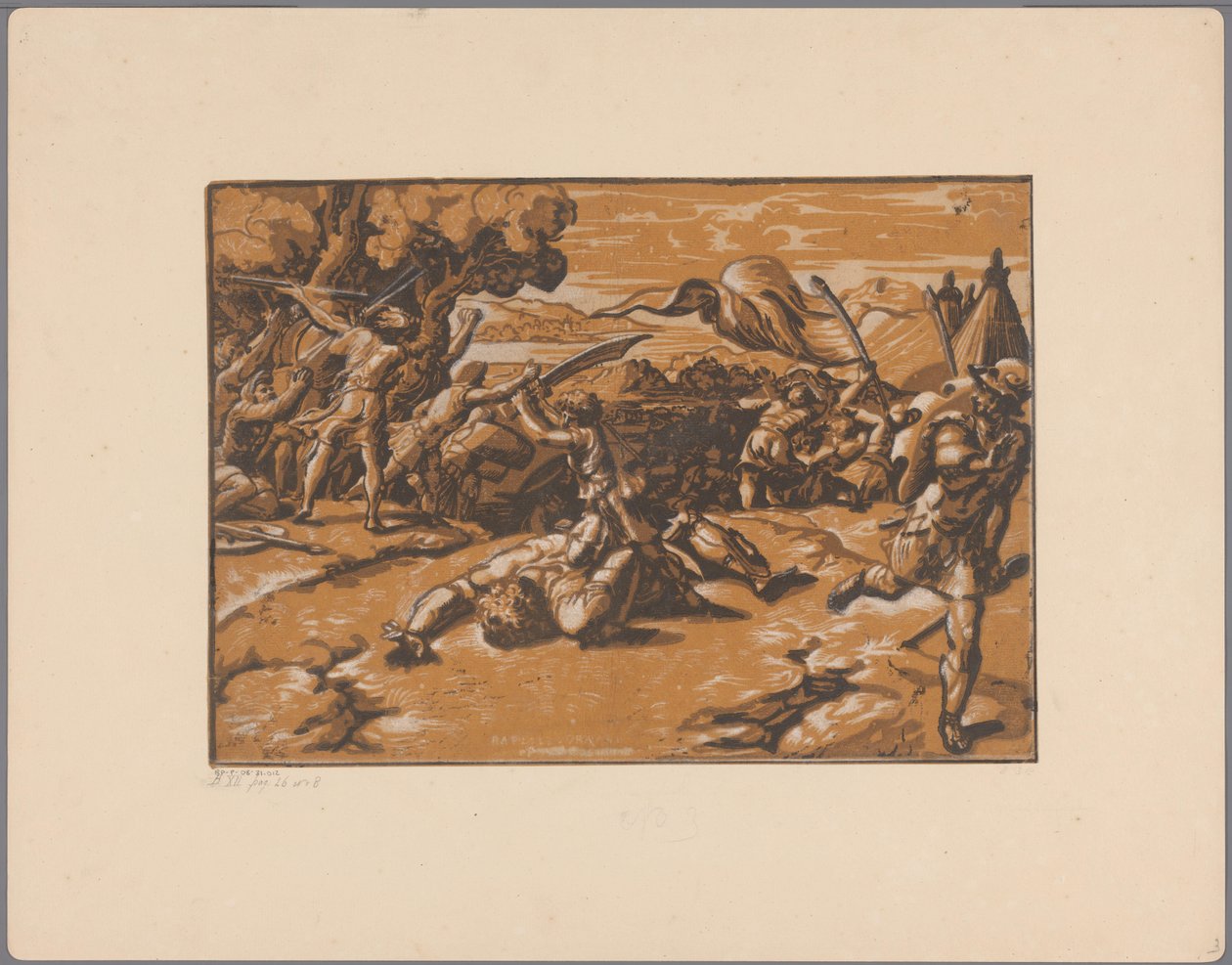 David Beheads Goliath by Ugo da Carpi