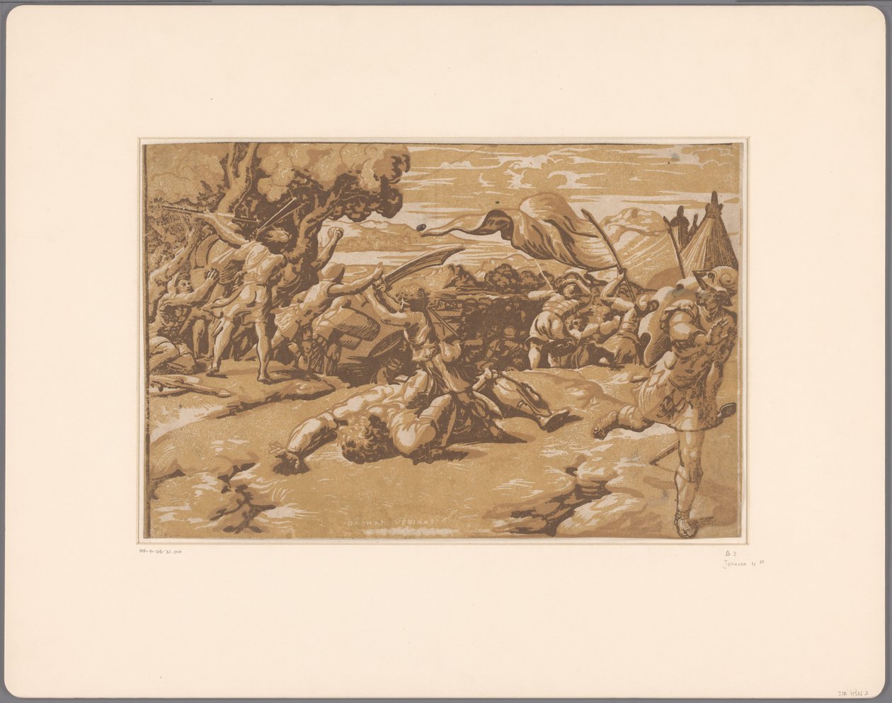 David beheads Goliath by Ugo da Carpi
