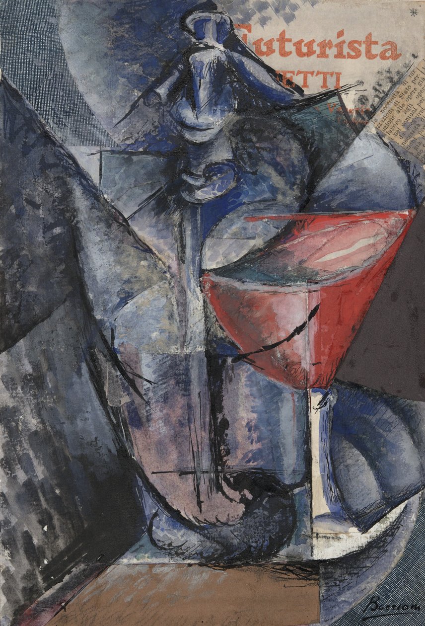 Still Life: Glass and Siphon, c.1914 by Umberto Boccioni