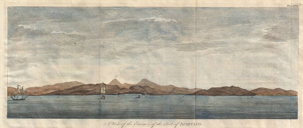 A View of the Entrance of the Port of Acapulco by Unbekannt Unbekannt
