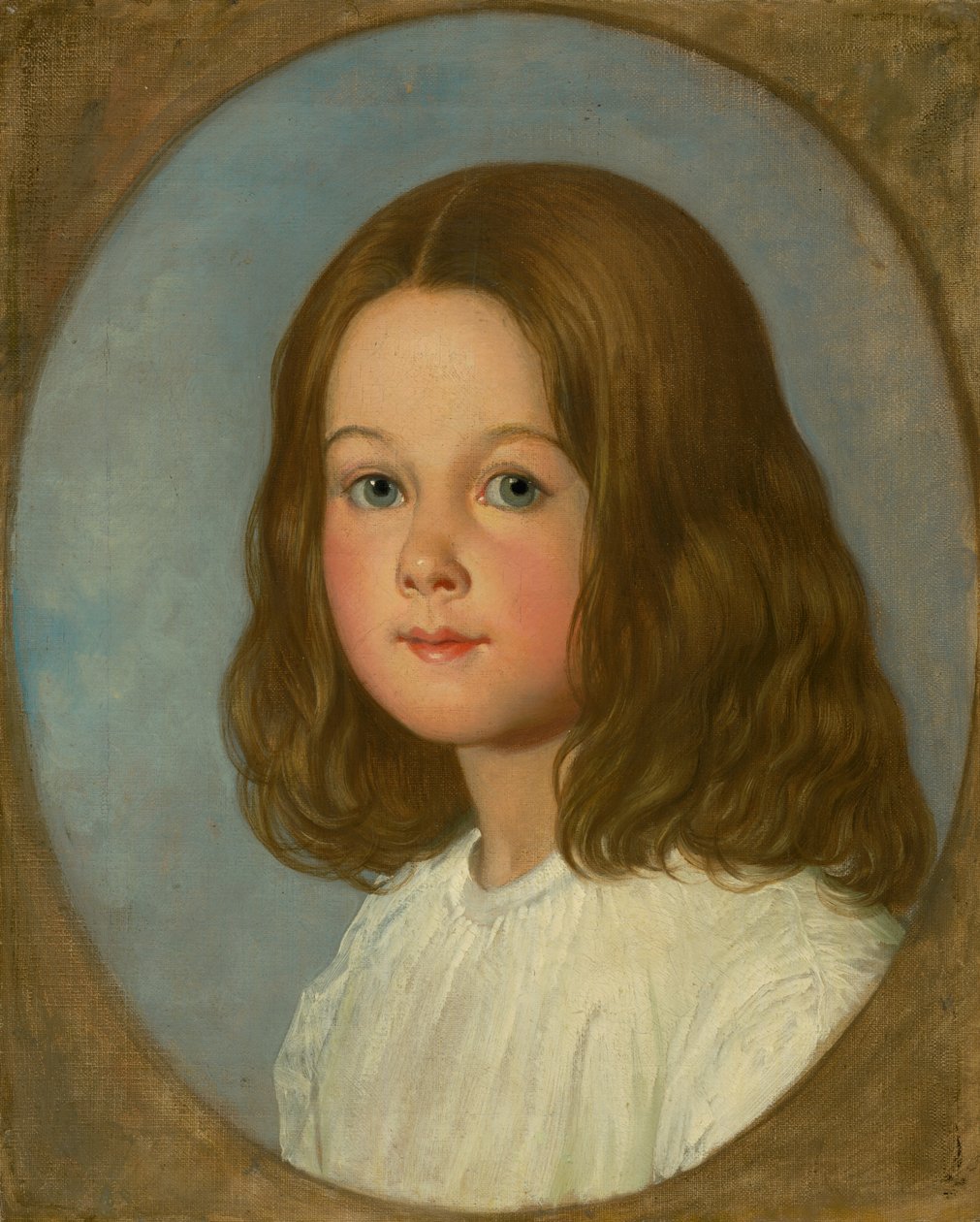 Portrait of a Girl with Long Hair by Unbekannt Unbekannt