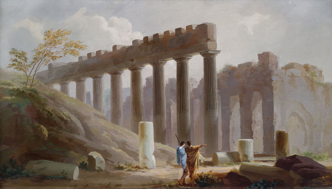 Ruined Landscape with Figures by Unbekannt Unbekannt
