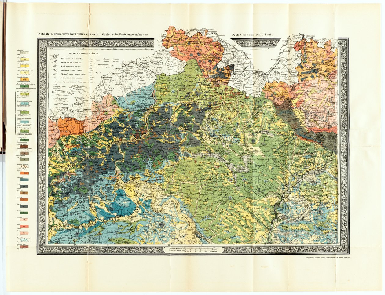 Geological Map of Bohemia, Surrounding of Teplice to Liberec by Unbekannt Unbekannt