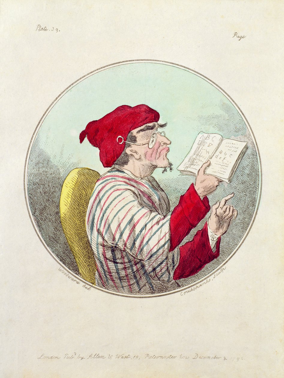 Cartoon of a Scholar by Cruikshank by Unbekannt Unbekannt