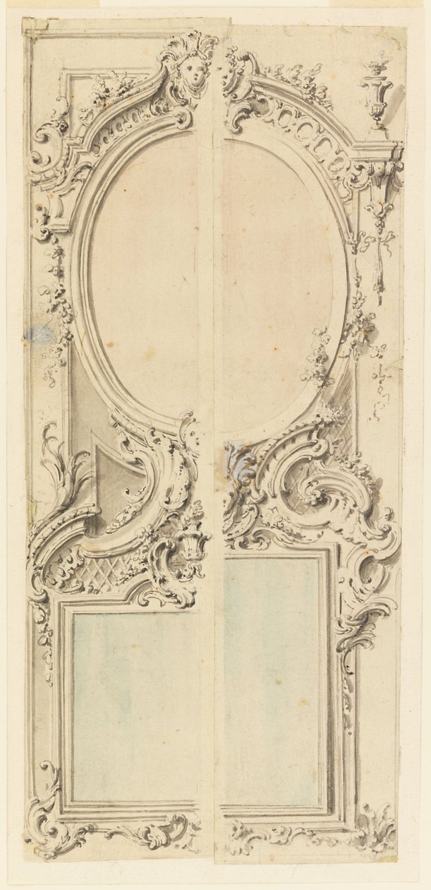 Design for a Panel with Two Mirrors by Unbekannt Unbekannt