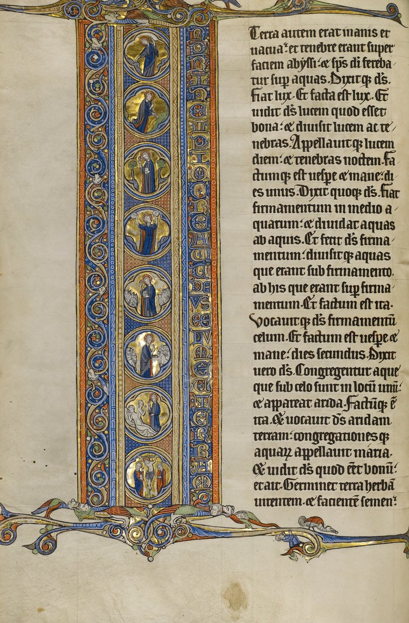 Initial I - Scenes of the Creation of the World and the Crucifixion by Unbekannt Unbekannt