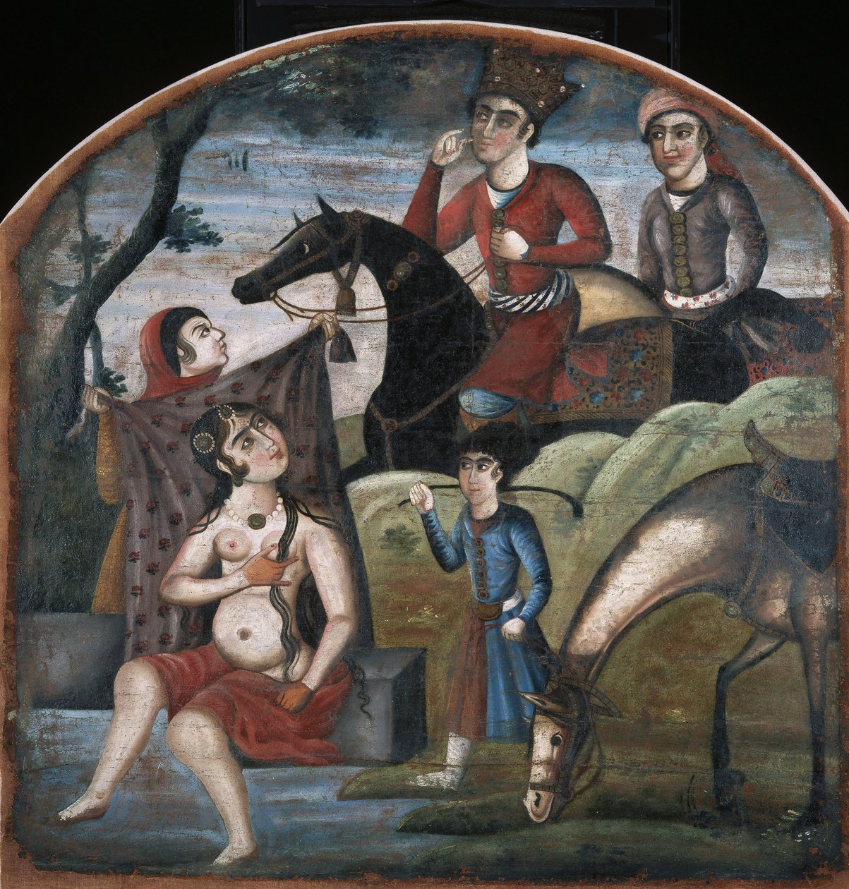 Khusraw Discovers Shirin Bathing, from Pictorial Cycle of Eight Poetic Subjects by Unbekannt Unbekannt