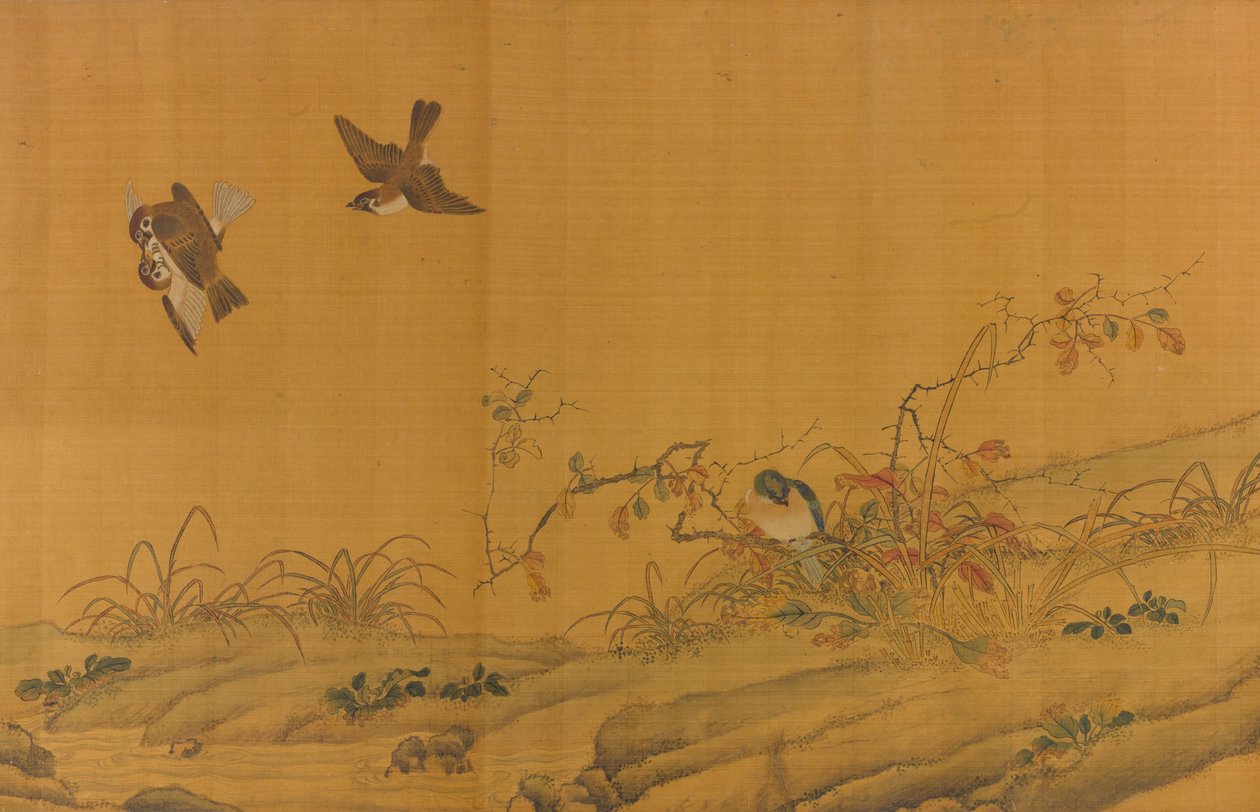 Landscape with Birds, Berries, Roses and Rabbits by Unbekannt Unbekannt