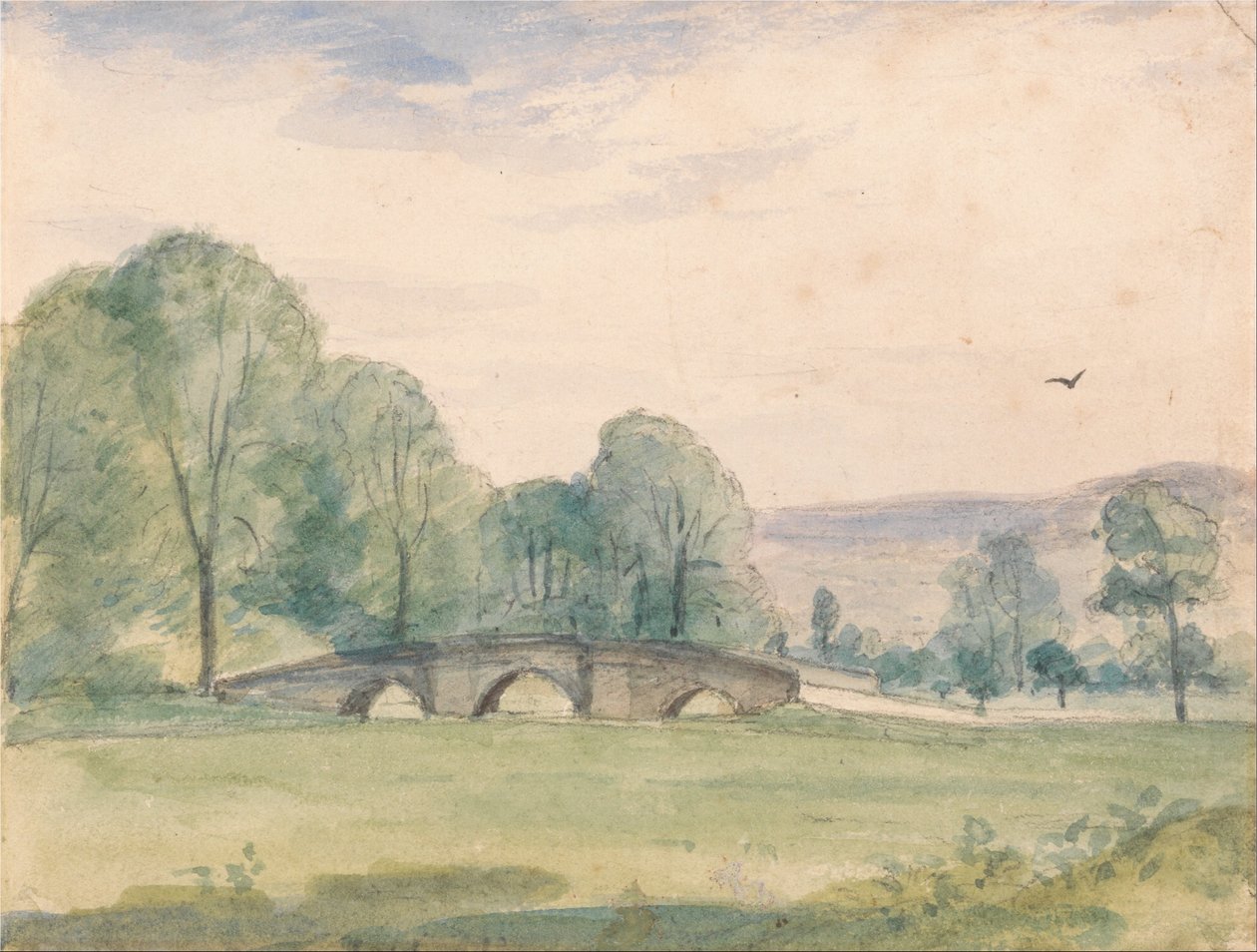 Landscape with Bridge by Unbekannt Unbekannt