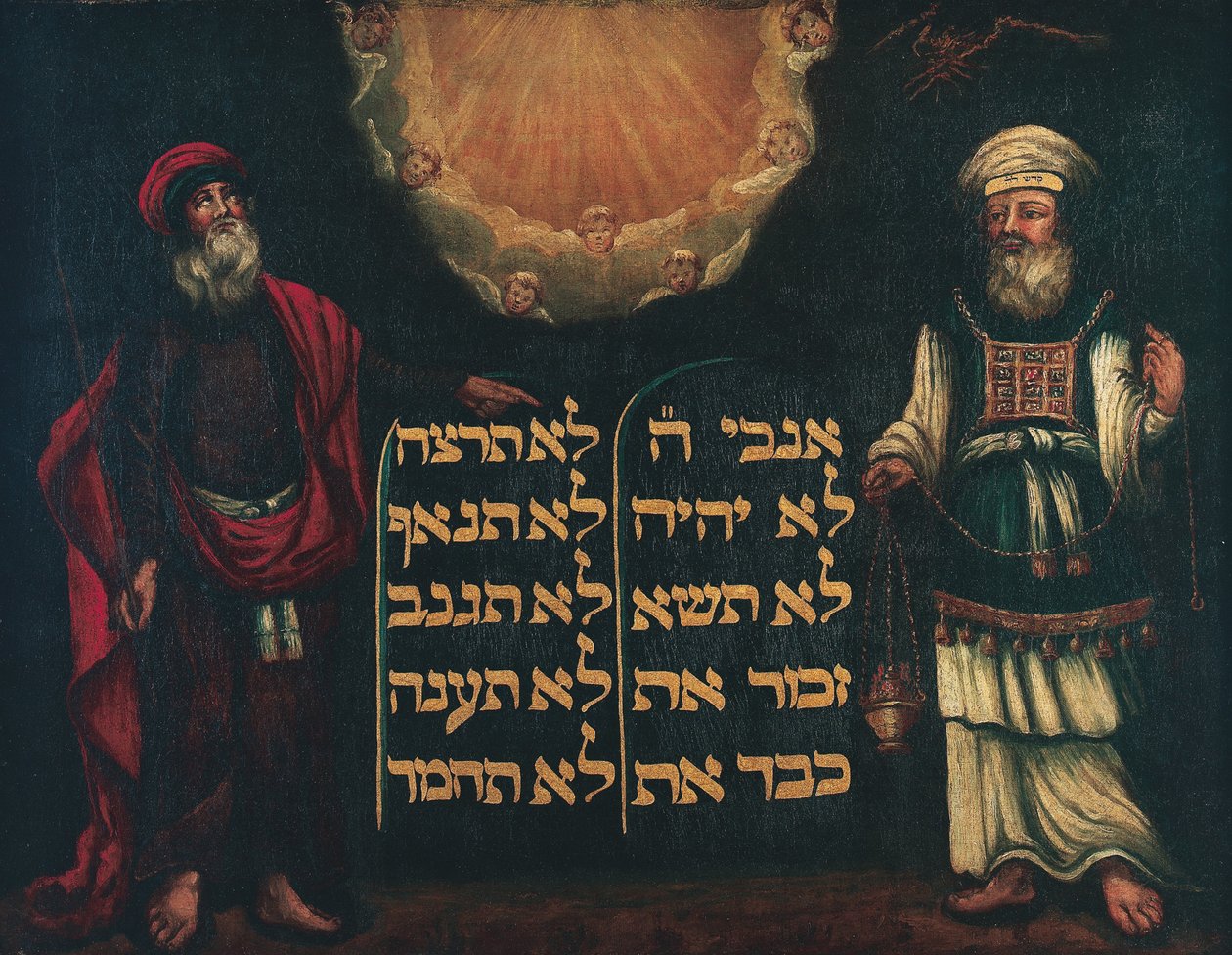 Moses and Aaron with the Tablets of the Law by Unbekannt Unbekannt