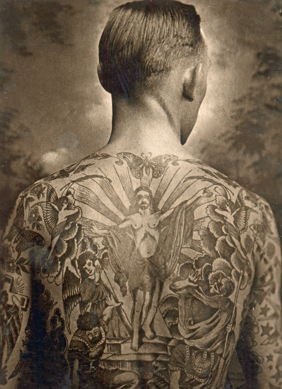 Portrait of a Tattooed Man by Unbekannt Unbekannt