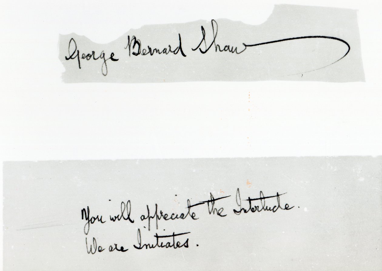 Signature of George Bernard Shaw by Unbekannt Unbekannt