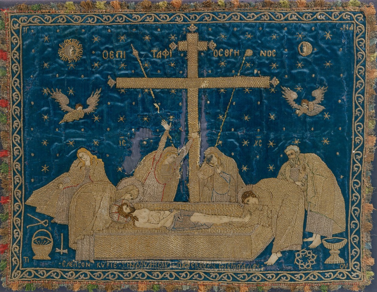 Silver-thread Embroidered Antimensium Bearing the Representation of the Lament by Unbekannt Unbekannt