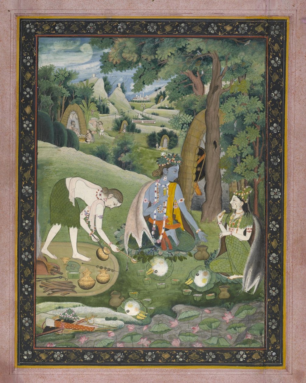 Rama, Lakshmana, and Sita Cooking and Eating in the Wilderness by Unbekannt Unbekannt