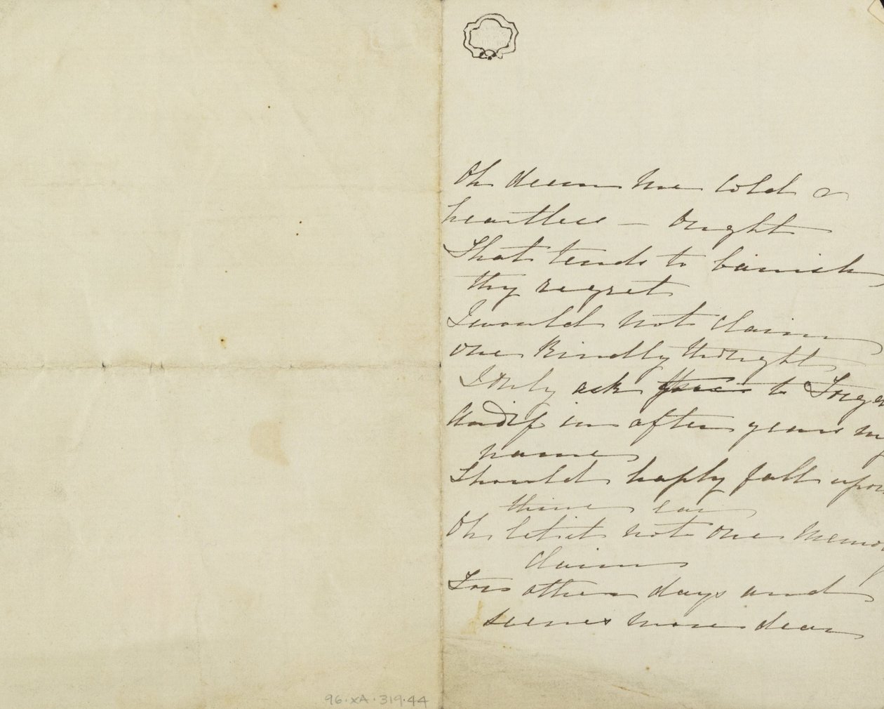 Letter or Poem by Unbekannt Unbekannt