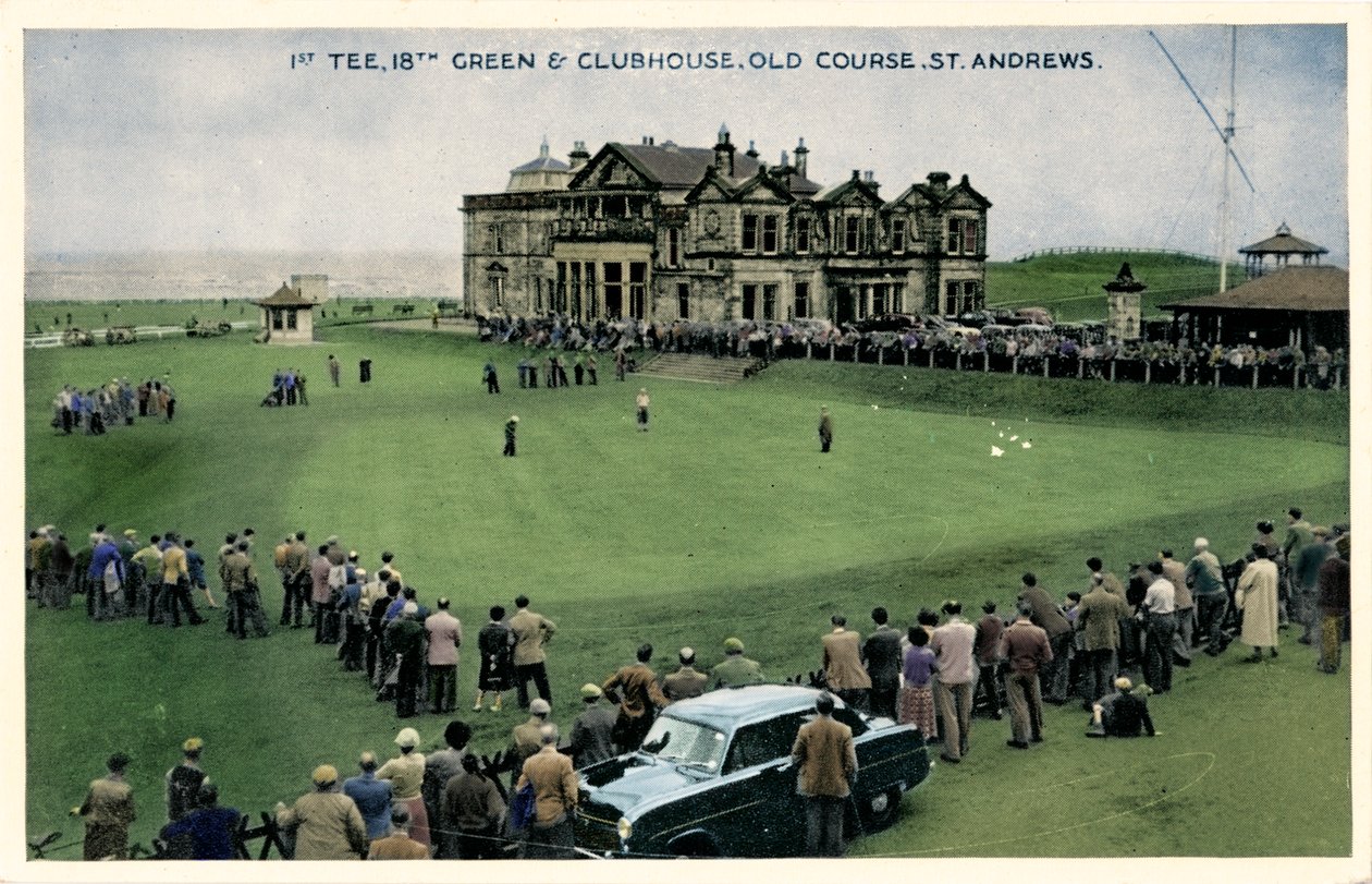 1st Tee, 18th Green & Clubhouse, Old Course, St. Andrews by Unbekannt