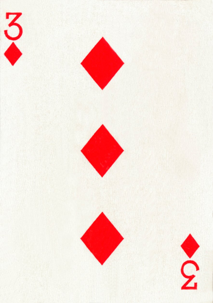 3 of Diamonds from a deck of Goodall & Son Ltd. playing cards by Unbekannt