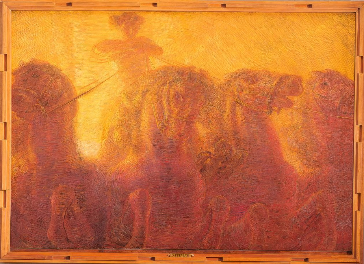 4 Rampant Horses Pulling the Chariot of the Sun by Unbekannt