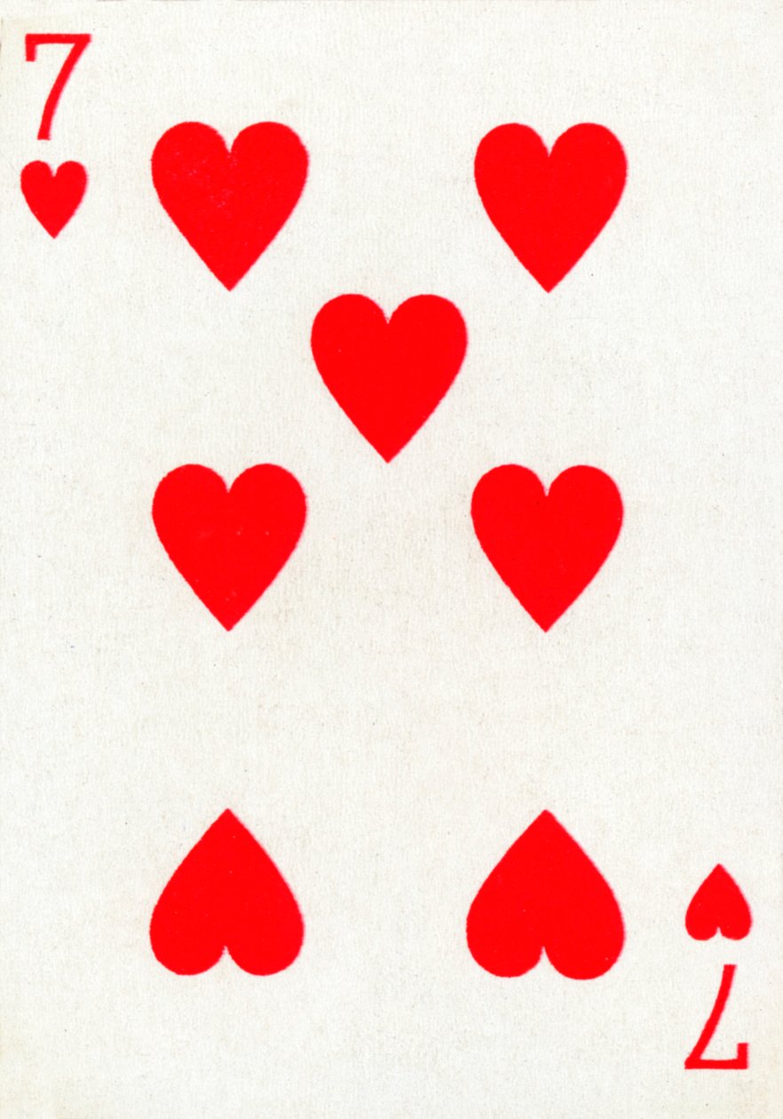 7 of Hearts from a deck of Goodall & Son Ltd. playing cards by Unbekannt