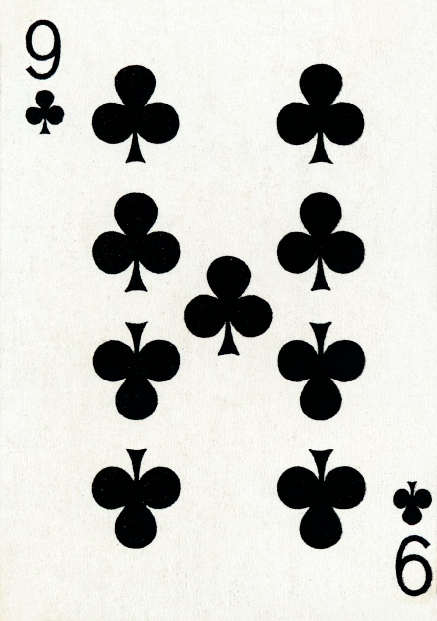 9 of Clubs from a deck of Goodall & Son Ltd. playing cards by Unbekannt