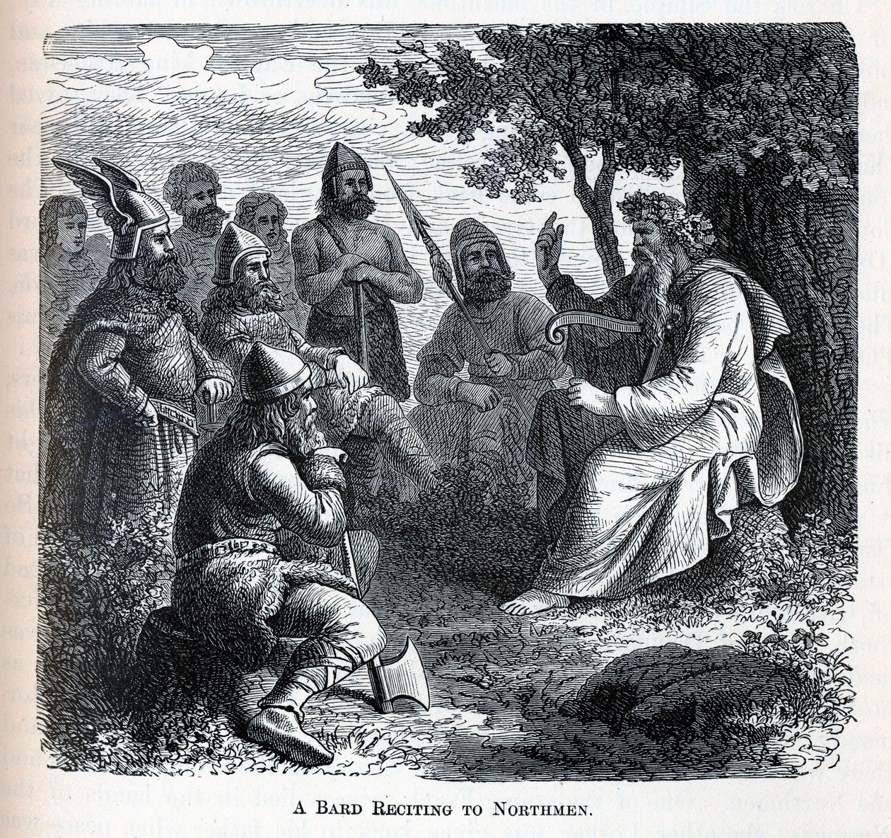 A Bard Reciting to Northmen, 1882 by Unbekannt