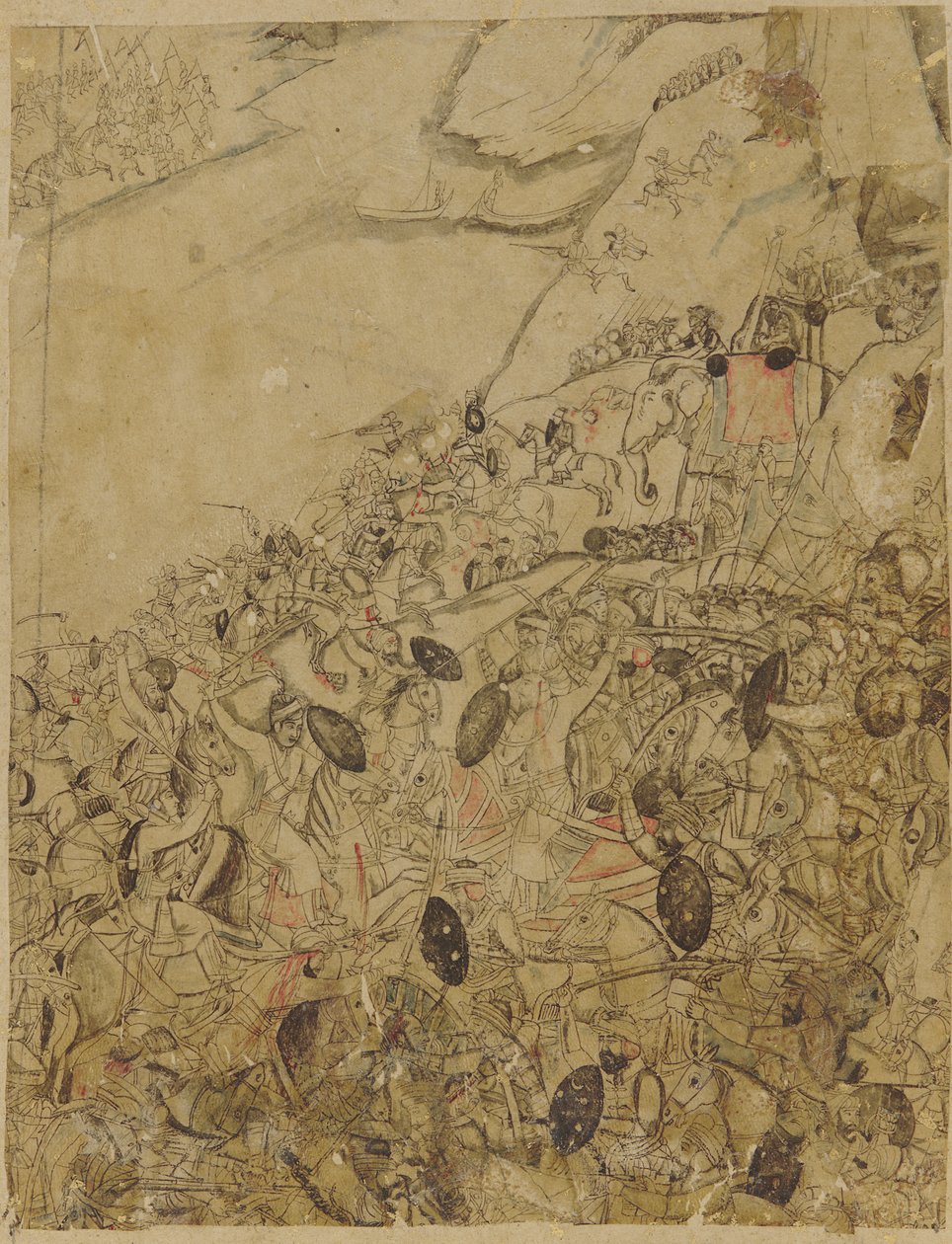 A Battle on the Banks of a River by Unbekannt