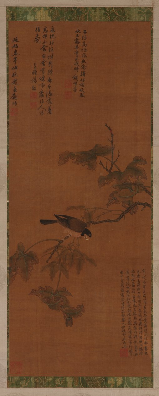 A Bird on a Leafy Branch by Unbekannt
