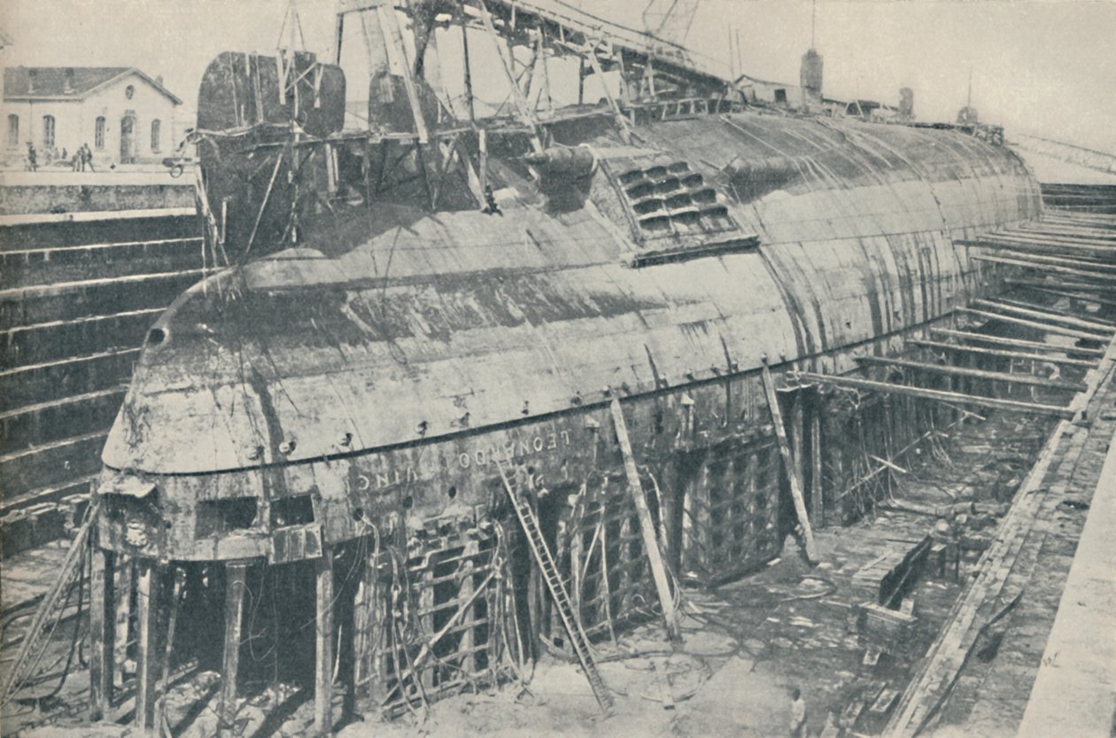 A Great Feat Partly Accomplished. The Leonardo da Vinci Resting in Dry Dock by Unbekannt