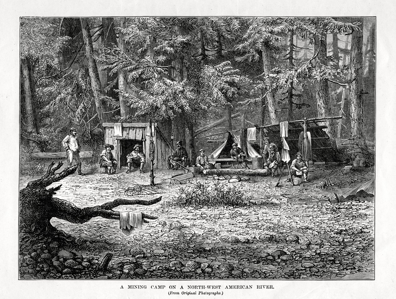 A Mining Camp on a North-West American River by Unbekannt
