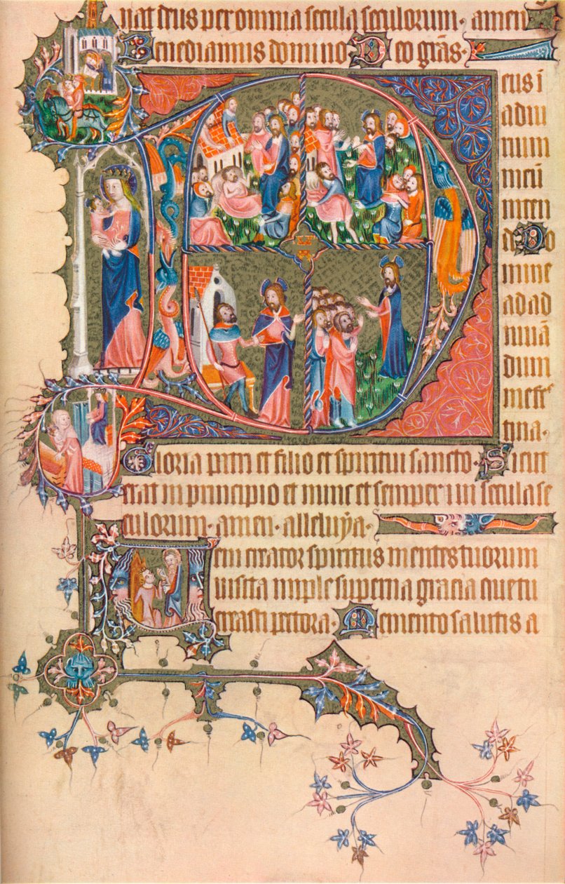 A Page from the Egerton Bohun Psalter-Hours, 1370, 1937 by Unbekannt