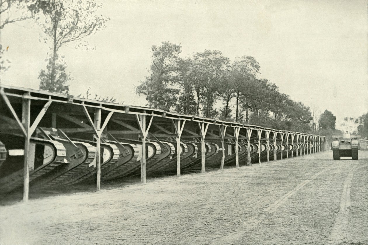 A Park of British Tanks Just Behind the Front Line by Unbekannt