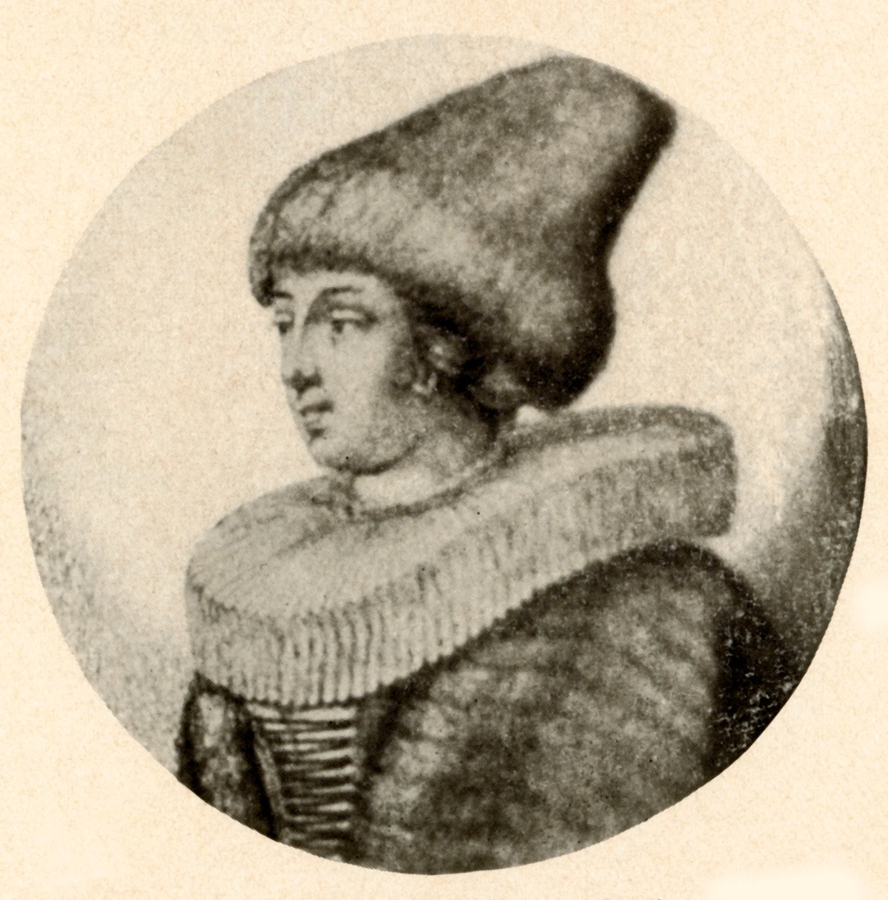 A Swedish Lady in Pointed Fur Cap and Ruff by Unbekannt