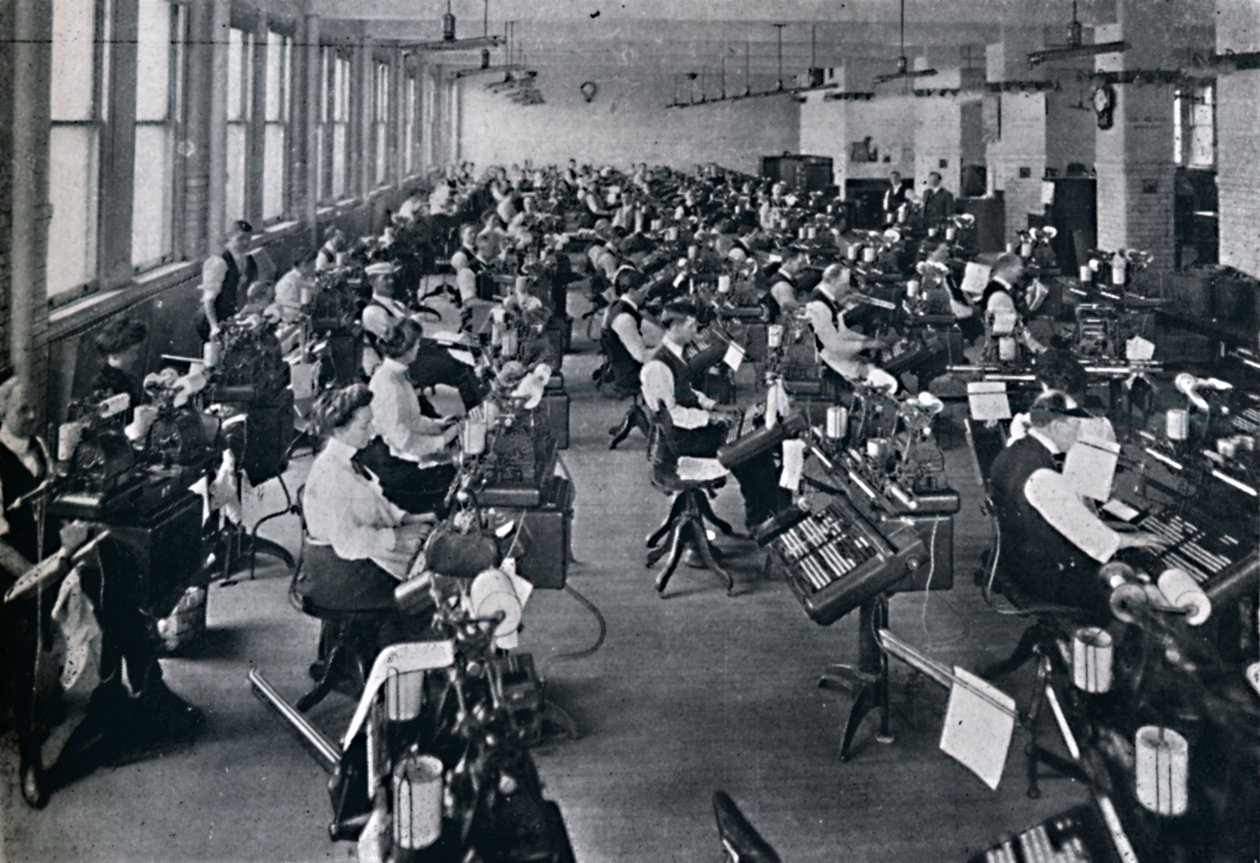 A View of the Largest Battery of Composing Machines in the World by Unbekannt