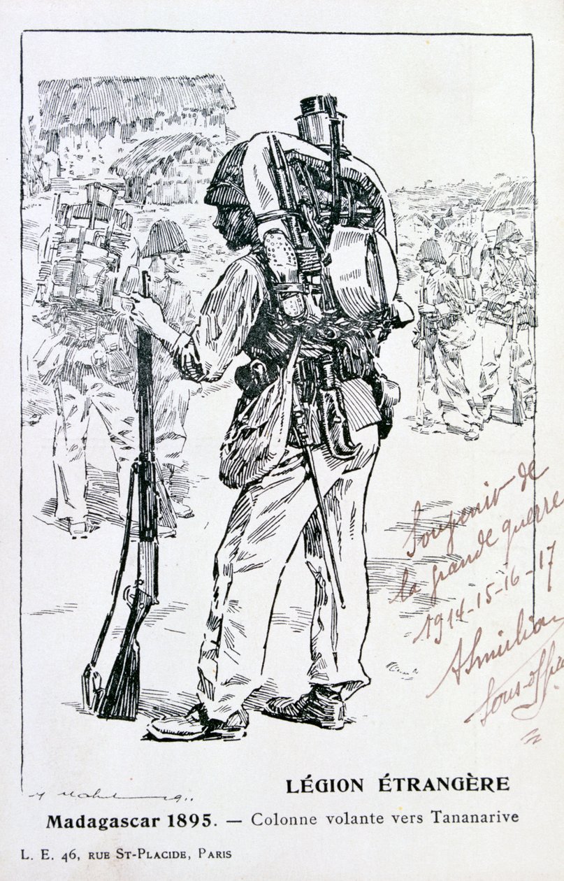 A column of the French Foreign Legion advancing towards Tananarive, Madagascar, 1895 by Unbekannt